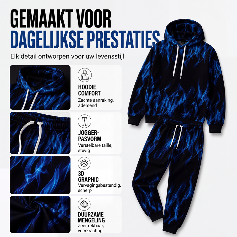 🔥Gratis verzending✈️Bedrukte hoodie en joggingbroek set voor heren
