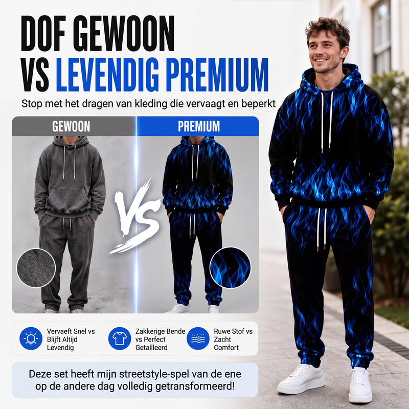 🔥Gratis verzending✈️Bedrukte hoodie en joggingbroek set voor heren