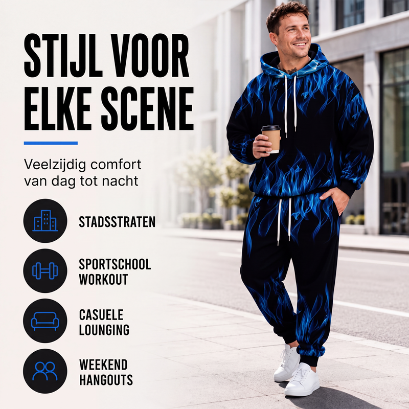 🔥Gratis verzending✈️Bedrukte hoodie en joggingbroek set voor heren
