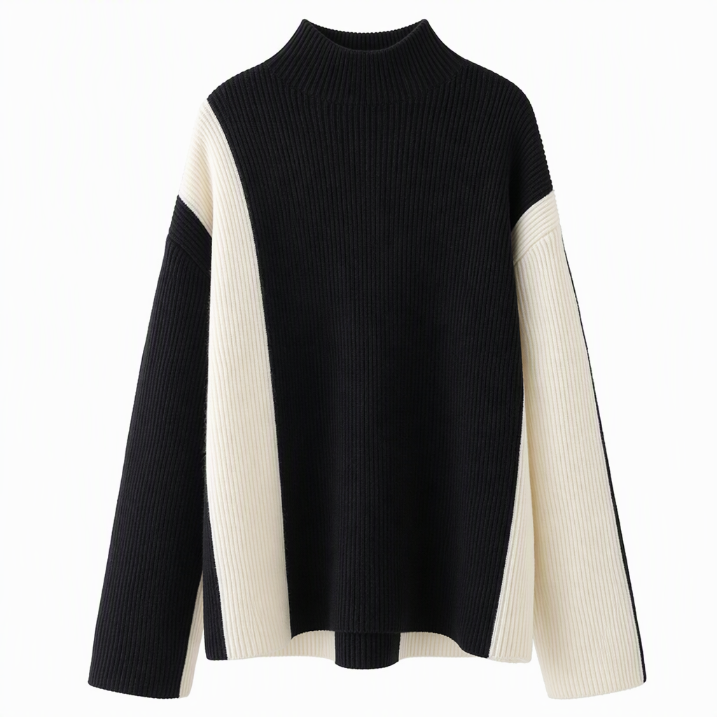 🔥Gratis verzending✈️Dames herfst/winter colour block gebreide 2-delige set – dikke pullover trui en bijpassende rok