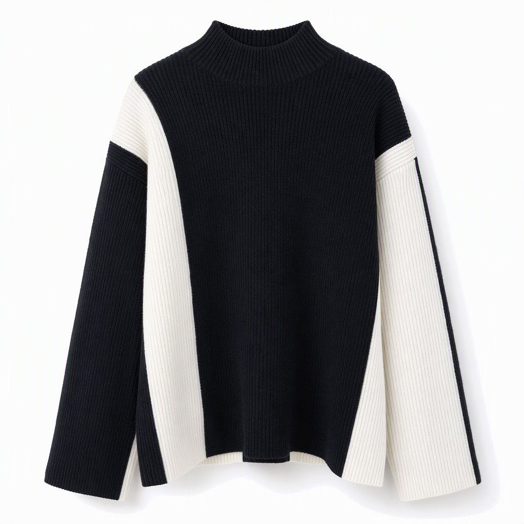 🔥Gratis verzending✈️Dames herfst/winter colour block gebreide 2-delige set – dikke pullover trui en bijpassende rok