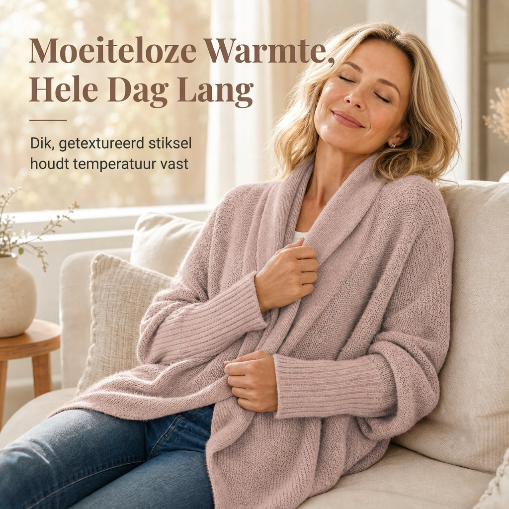🔥Gratis verzending✈️Dames Ruimvallend Vest met Vleermuismouwen en Gebreide Sjaalkraag voor Herfst en Winter