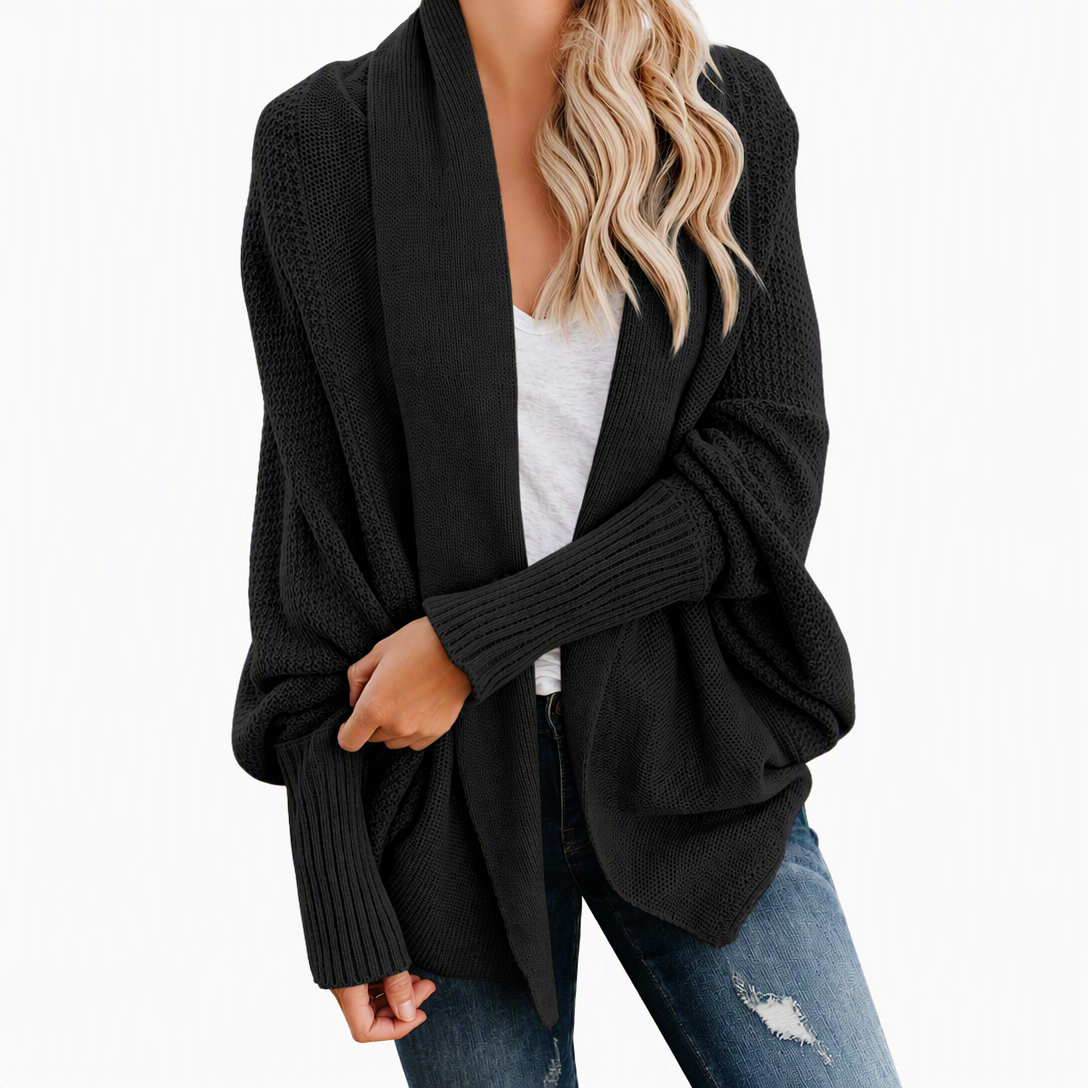 🔥Gratis verzending✈️Dames Ruimvallend Vest met Vleermuismouwen en Gebreide Sjaalkraag voor Herfst en Winter
