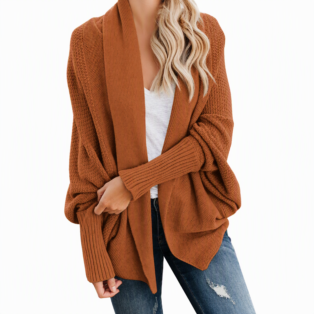 🔥Gratis verzending✈️Dames Ruimvallend Vest met Vleermuismouwen en Gebreide Sjaalkraag voor Herfst en Winter