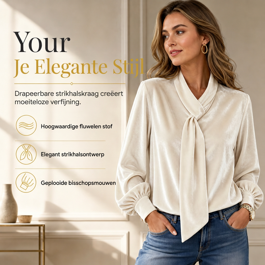 Dames velvet long Sleeve T-shirt met lintdesign