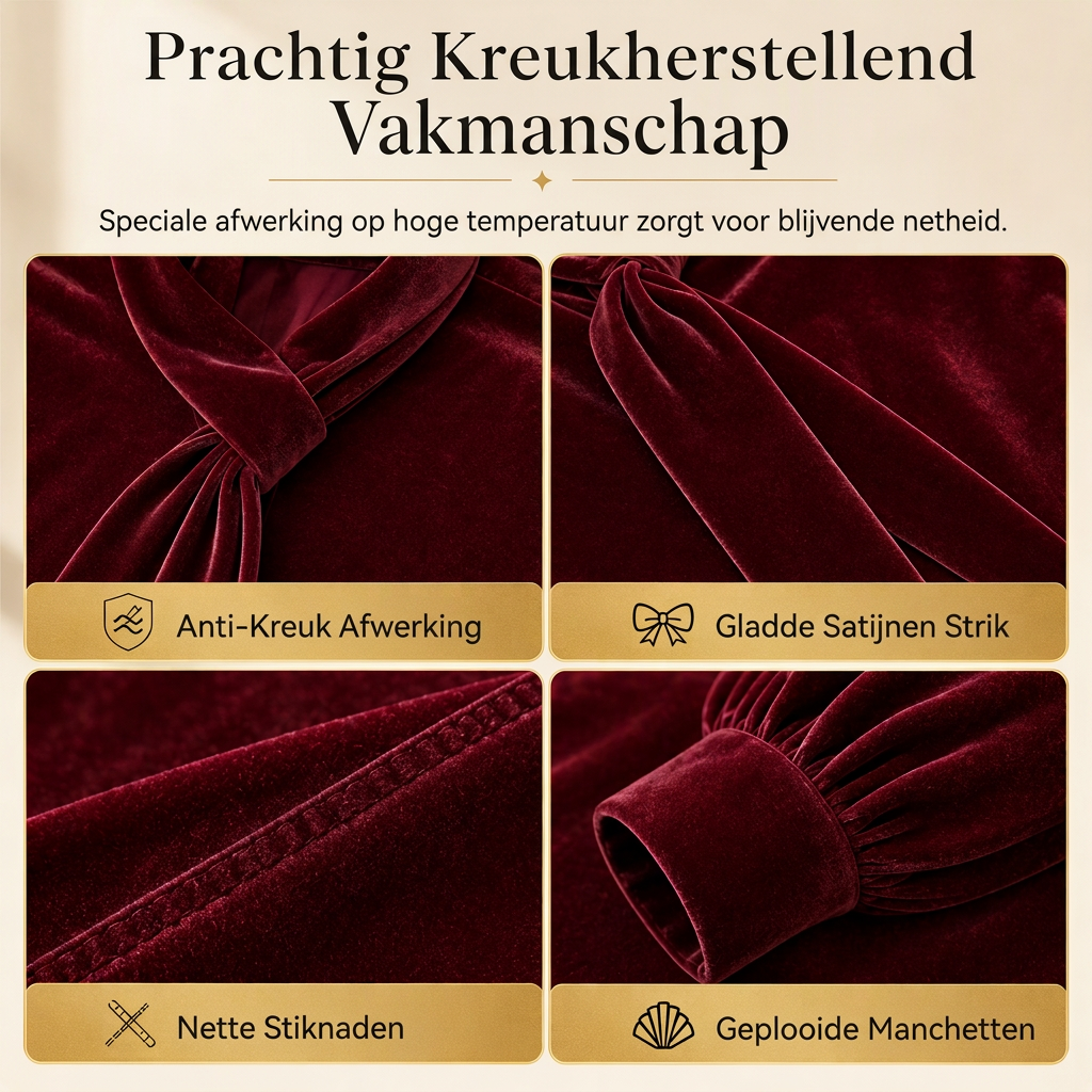 Dames velvet long Sleeve T-shirt met lintdesign