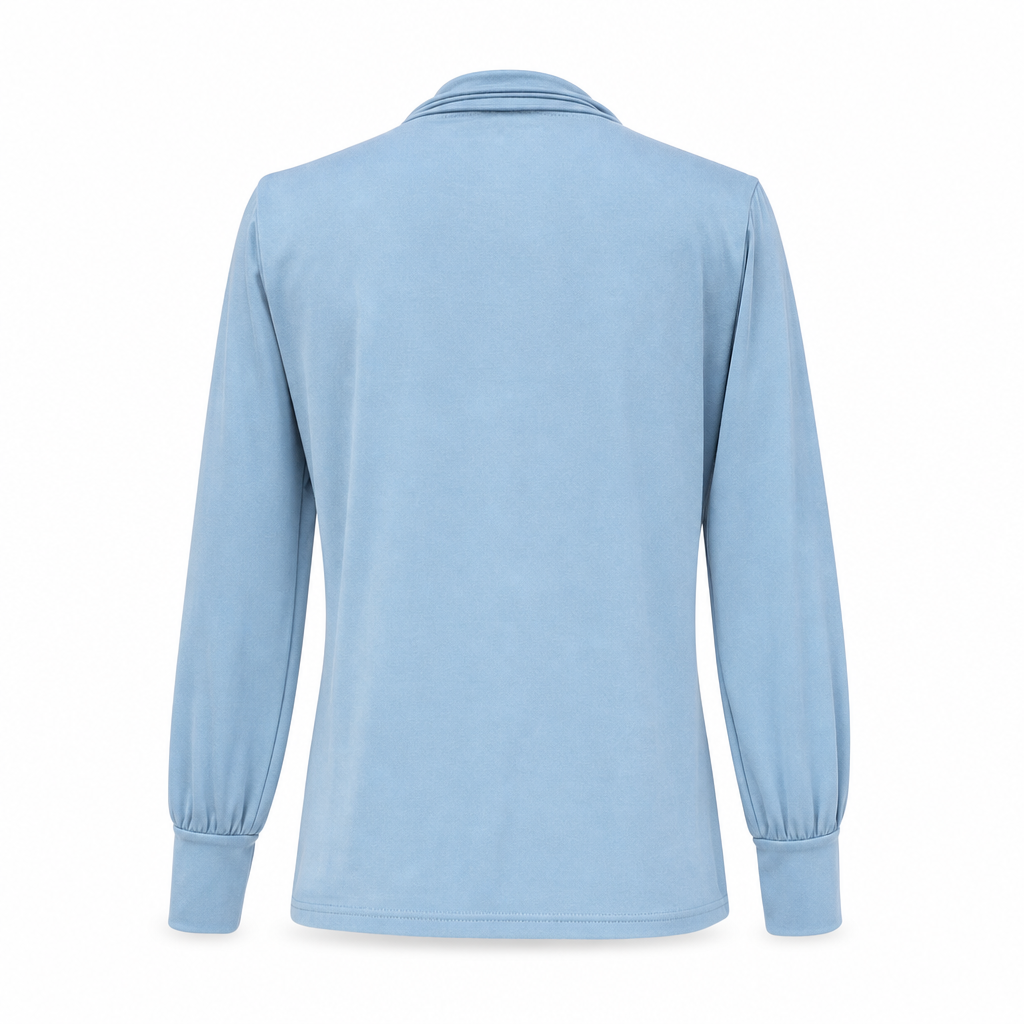 Dames velvet long Sleeve T-shirt met lintdesign