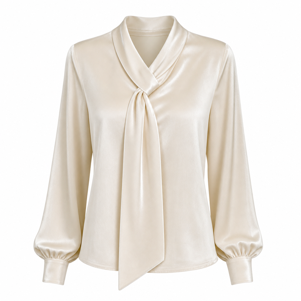 Dames velvet long Sleeve T-shirt met lintdesign