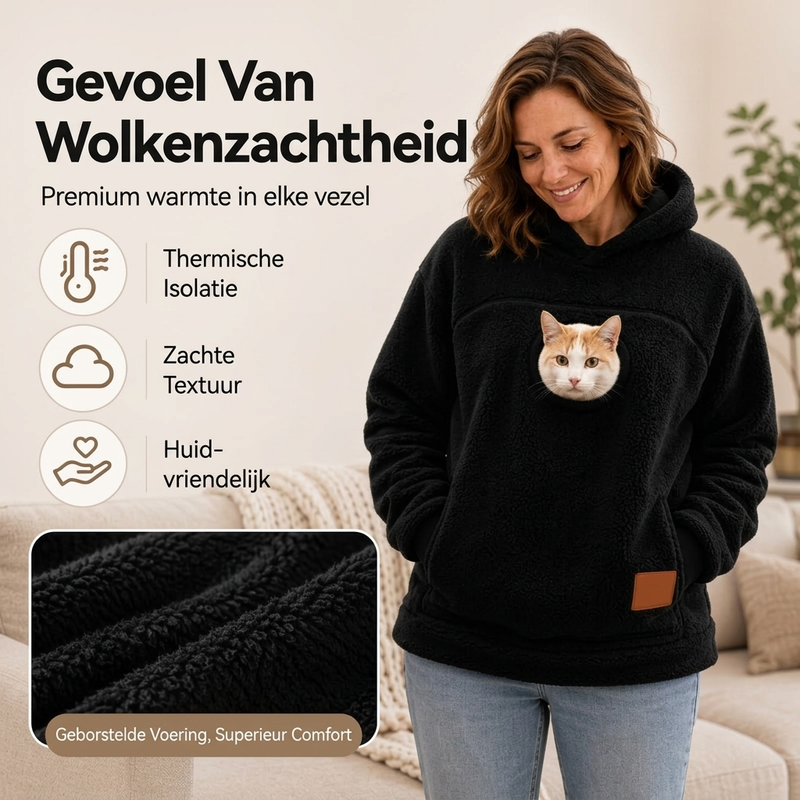 🔥Gratis verzending✈️Unisex Kattenverwarmer met Pluche Capuchon