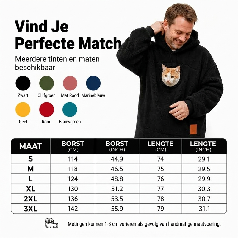 🔥Gratis verzending✈️Unisex Kattenverwarmer met Pluche Capuchon