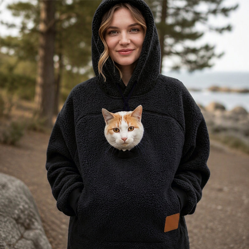 🔥Gratis verzending✈️Unisex Kattenverwarmer met Pluche Capuchon