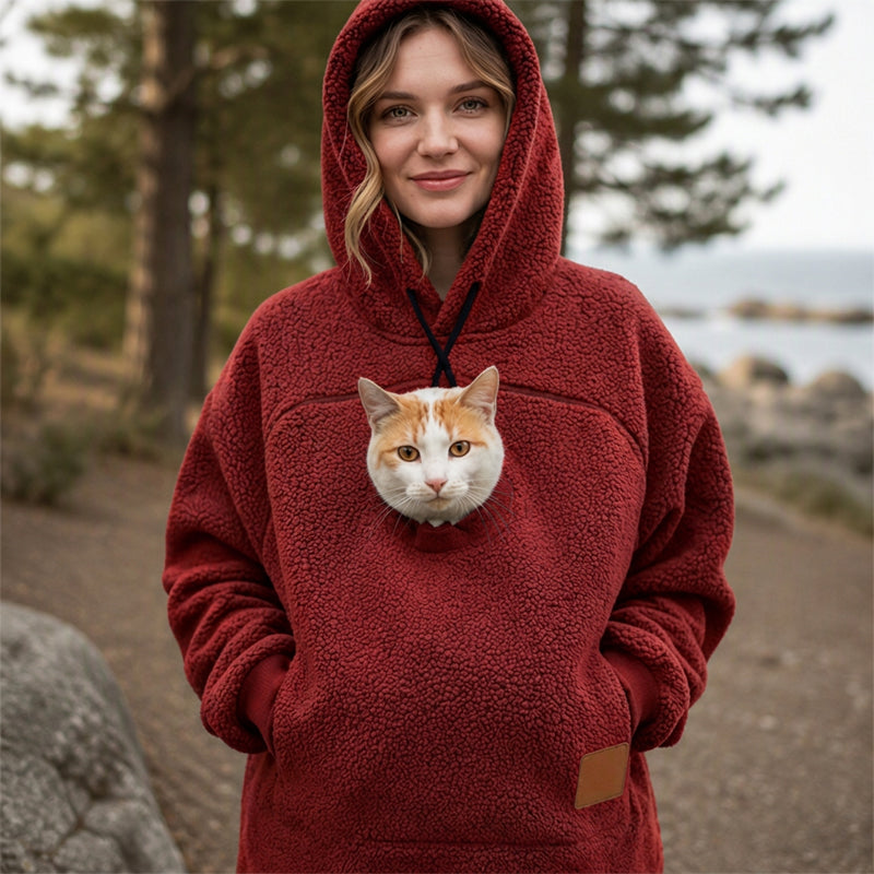 🔥Gratis verzending✈️Unisex Kattenverwarmer met Pluche Capuchon