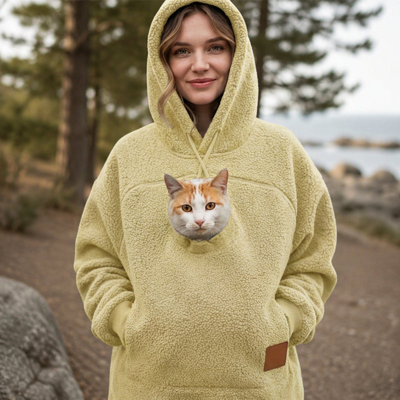 🔥Gratis verzending✈️Unisex Kattenverwarmer met Pluche Capuchon