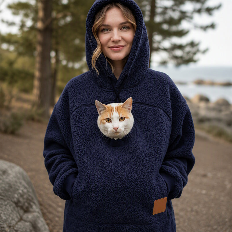🔥Gratis verzending✈️Unisex Kattenverwarmer met Pluche Capuchon