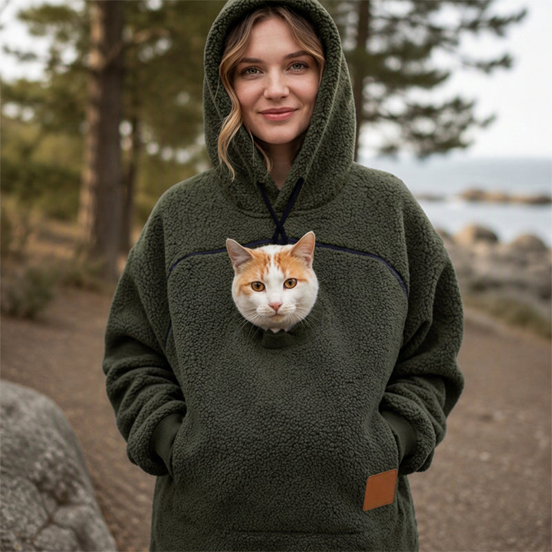 🔥Gratis verzending✈️Unisex Kattenverwarmer met Pluche Capuchon