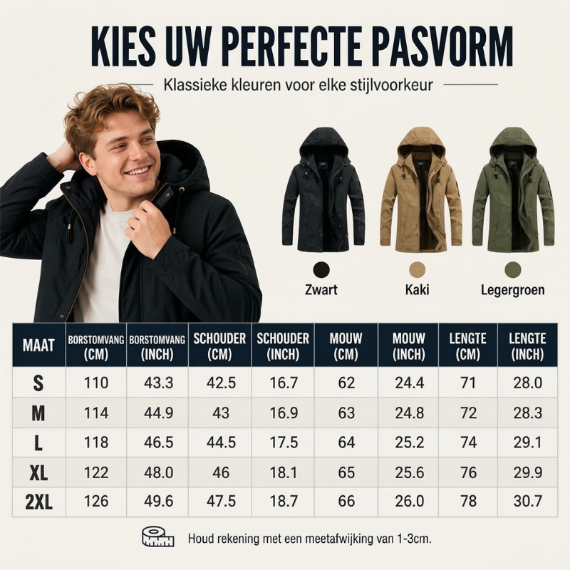 🔥Gratis verzending✈️Herenjas met capuchon, van plush gevoerd, utility-stijl