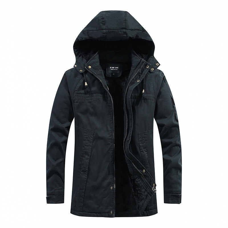 🔥Gratis verzending✈️Herenjas met capuchon, van plush gevoerd, utility-stijl