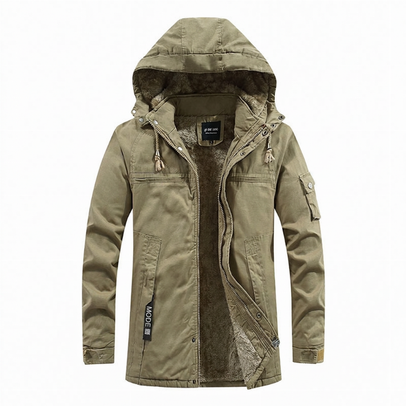 🔥Gratis verzending✈️Herenjas met capuchon, van plush gevoerd, utility-stijl