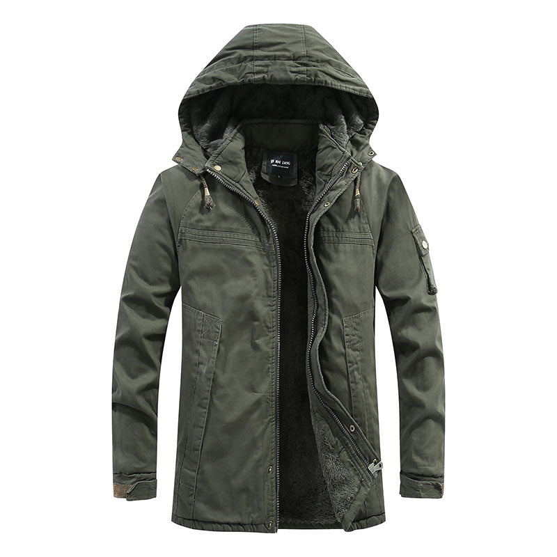 🔥Gratis verzending✈️Herenjas met capuchon, van plush gevoerd, utility-stijl