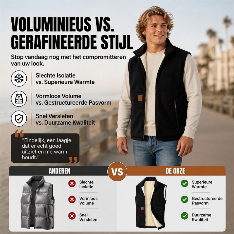 Unisex Winter Vest met Pluche Voering voor Warmte