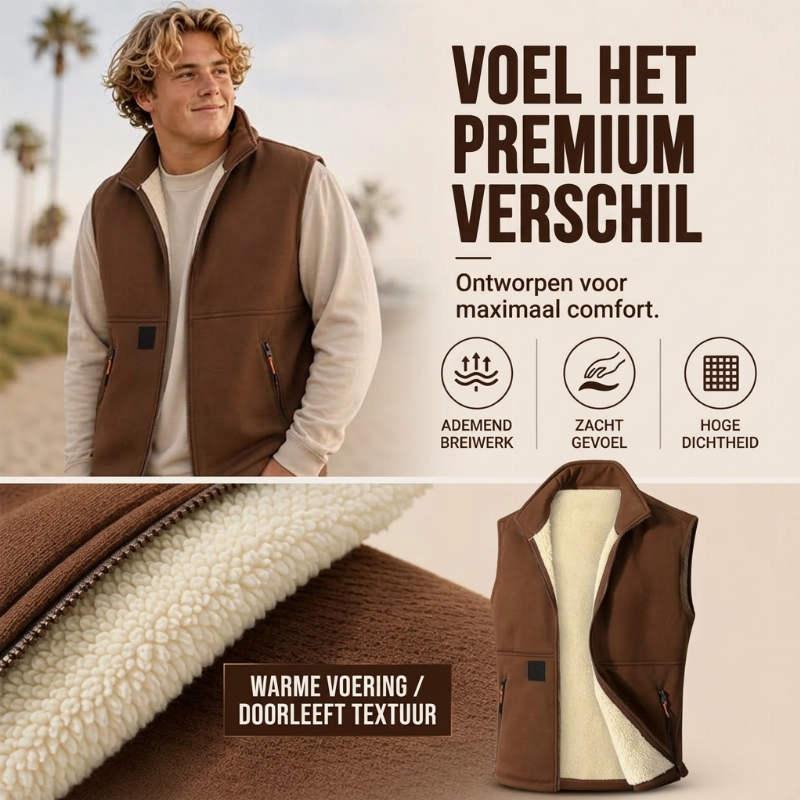 Unisex Winter Vest met Pluche Voering voor Warmte