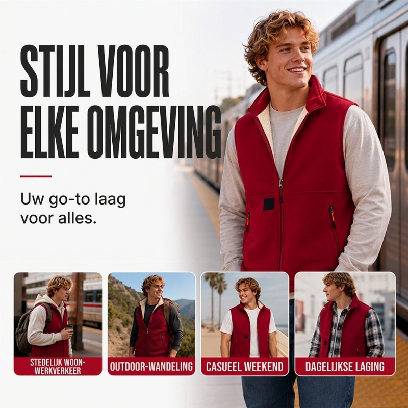 Unisex Winter Vest met Pluche Voering voor Warmte