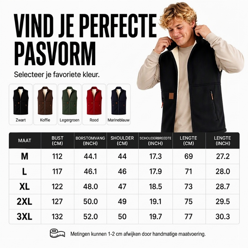 Unisex Winter Vest met Pluche Voering voor Warmte