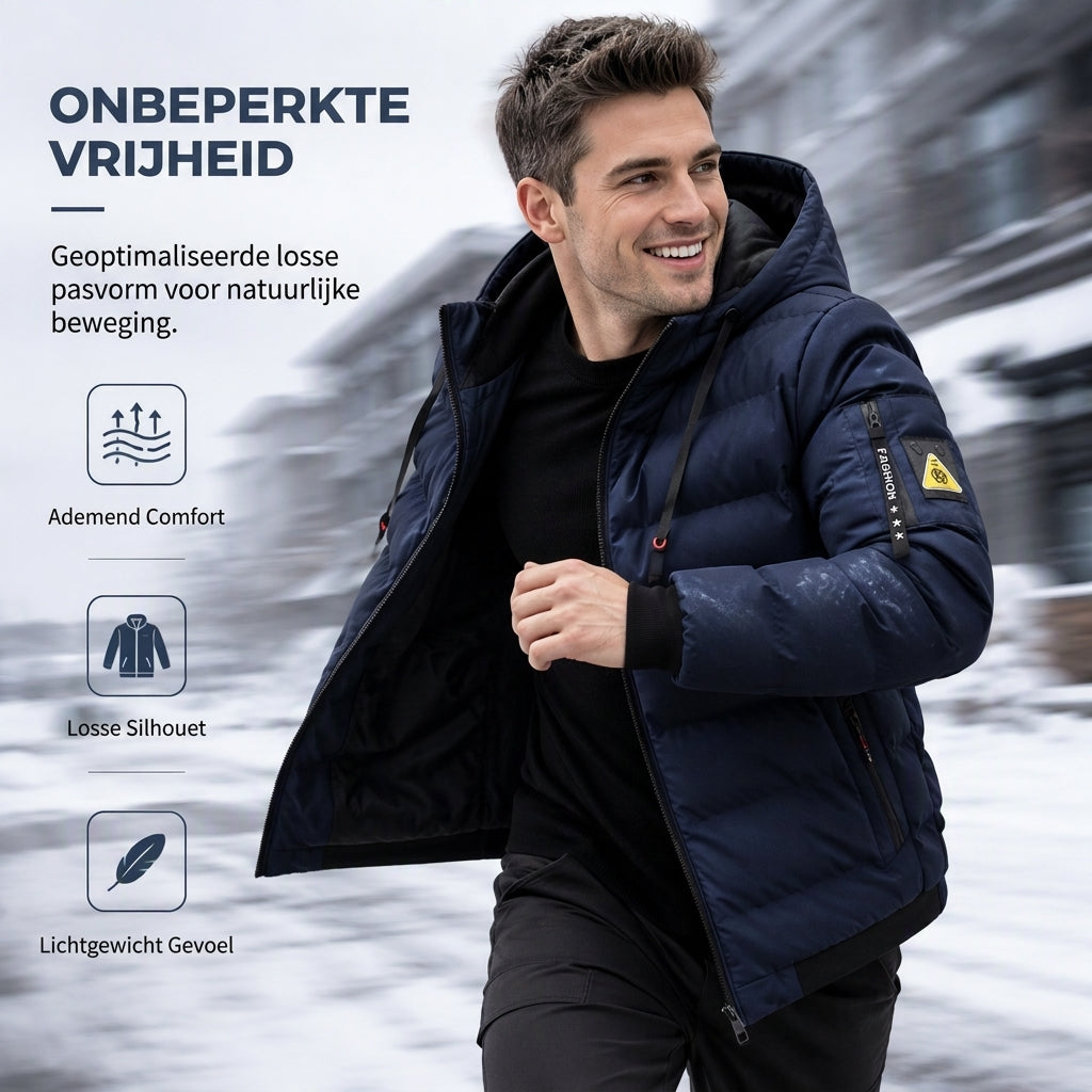 🔥Gratis verzending✈️Warme Omkeerbare Herenjas met Capuchon – 2-in-1 Jas voor Comfort, Warmte & Moderne Stijl