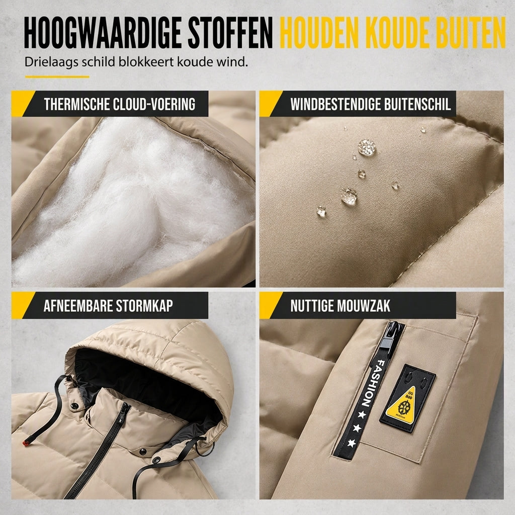 🔥Gratis verzending✈️Warme Omkeerbare Herenjas met Capuchon – 2-in-1 Jas voor Comfort, Warmte & Moderne Stijl