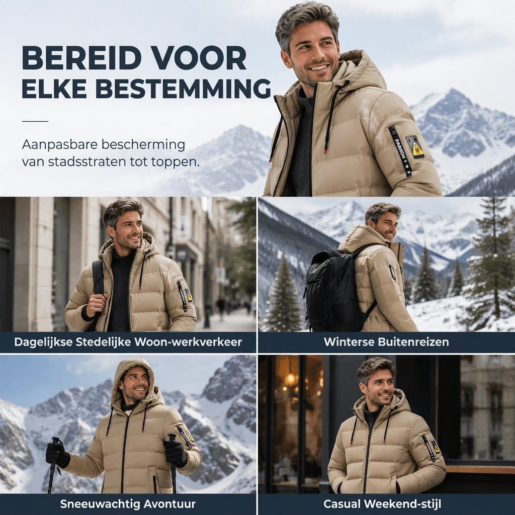🔥Gratis verzending✈️Warme Omkeerbare Herenjas met Capuchon – 2-in-1 Jas voor Comfort, Warmte & Moderne Stijl
