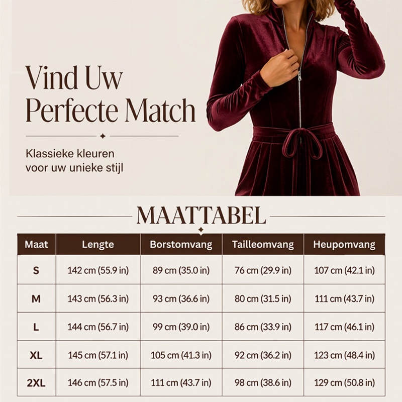 🔥Gratis verzending✈️Chique Velours Jumpsuit voor Dames met Staande Kraag – Elegante Comfortabele One-Piece Look
