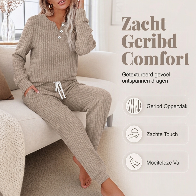 🔥Gratis verzending✈️Dames 2-Delige Set met Knooptop & Broek met Trekkoord – Comfortabele Casual Outfit voor Elke Dag