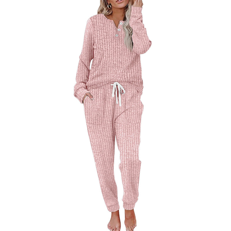 🔥Gratis verzending✈️Dames 2-Delige Set met Knooptop & Broek met Trekkoord – Comfortabele Casual Outfit voor Elke Dag