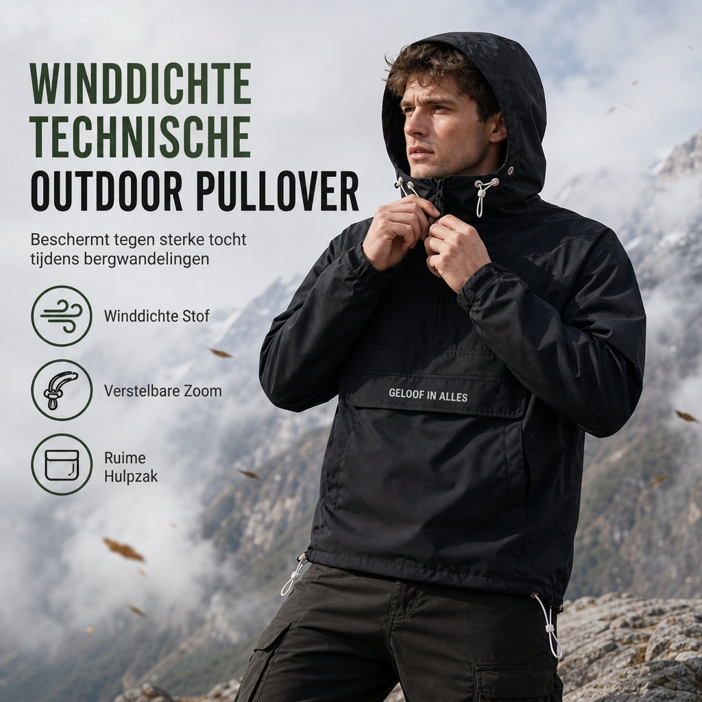 🔥Gratis verzending✈️Winddichte Outdoorjas met Capuchon voor Heren – Functionele Jas met Meerdere Zakken voor Wandelen