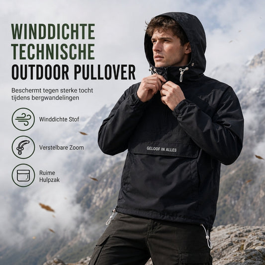 🔥Gratis verzending✈️Winddichte Outdoorjas met Capuchon voor Heren – Functionele Jas met Meerdere Zakken voor Wandelen