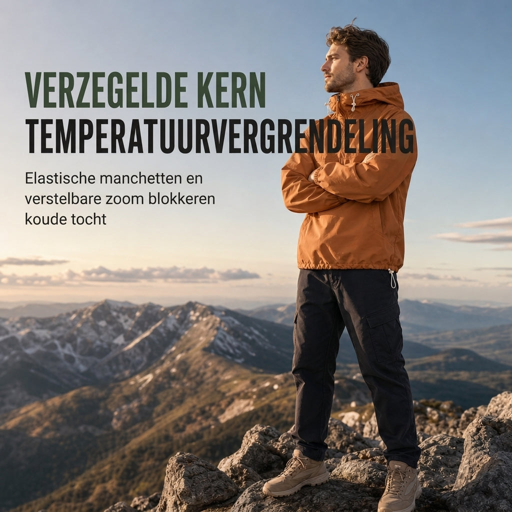 🔥Gratis verzending✈️Winddichte Outdoorjas met Capuchon voor Heren – Functionele Jas met Meerdere Zakken voor Wandelen