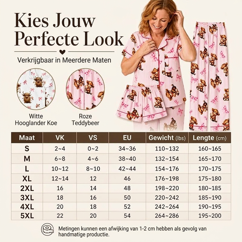 🔥Gratis verzending✈️Dames 3-Delige Pyjamaset met Hooglander Koe Print – Zachte Warme Nachtkleding voor Comfortabele Avonden