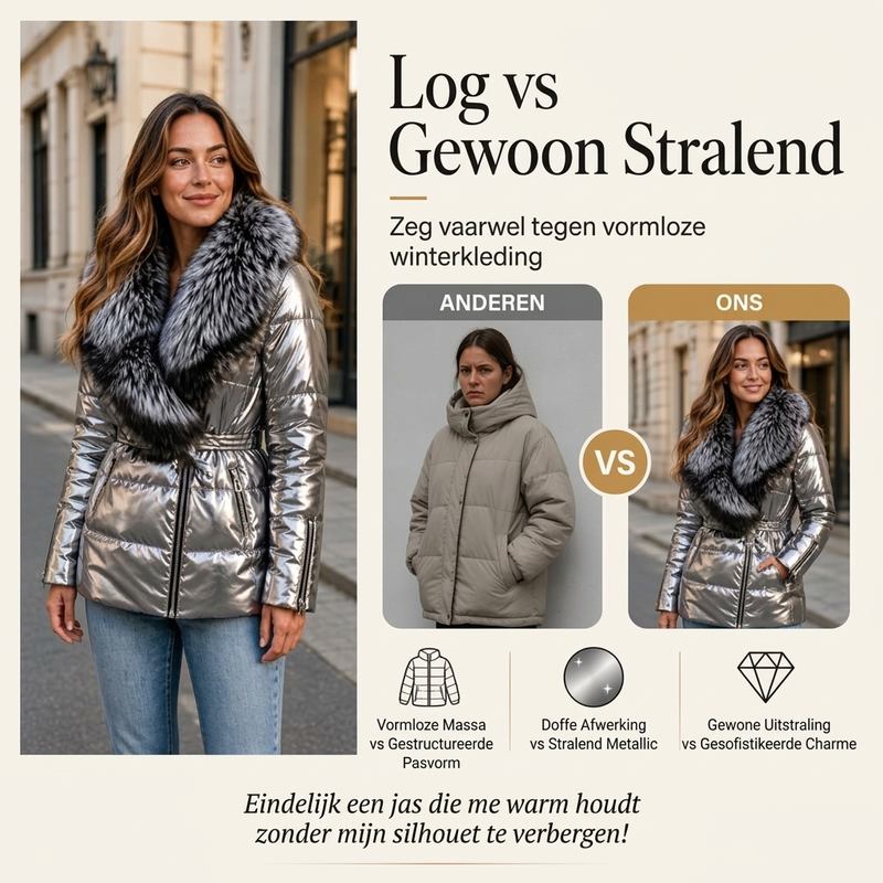 🔥Gratis verzending✈️Damesjack met voering en imitatiebontkraag