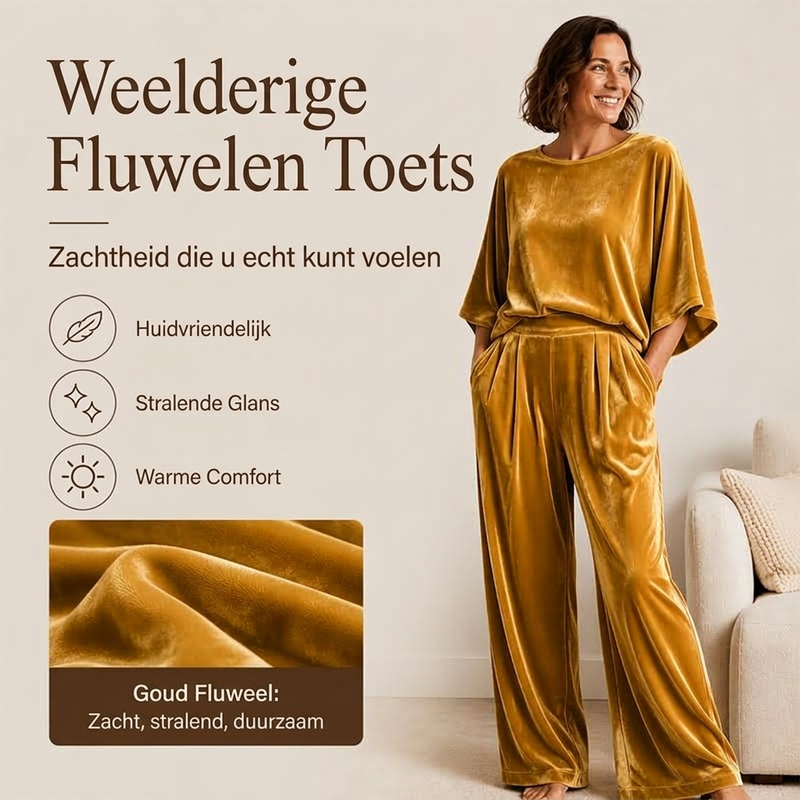 🔥Gratis verzending✈️Dames set van fluwelen top met halve mouwen en wijde pijpen broek