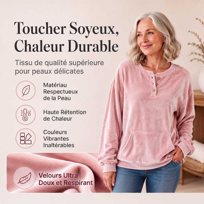 ⏳Totale uitverkoop⏳Goudkleurig fluwelen sweatshirt voor dames