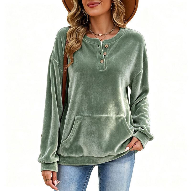 ⏳Totale uitverkoop⏳Goudkleurig fluwelen sweatshirt voor dames