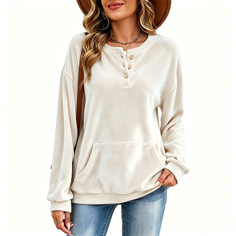 ⏳Totale uitverkoop⏳Goudkleurig fluwelen sweatshirt voor dames