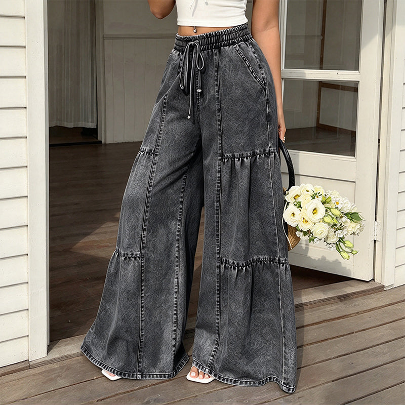 🔥Gratis verzending✈️Denimbroek met hoge taille en wijde pijpen voor dames