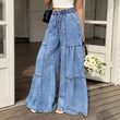 🔥Gratis verzending✈️Denimbroek met hoge taille en wijde pijpen voor dames