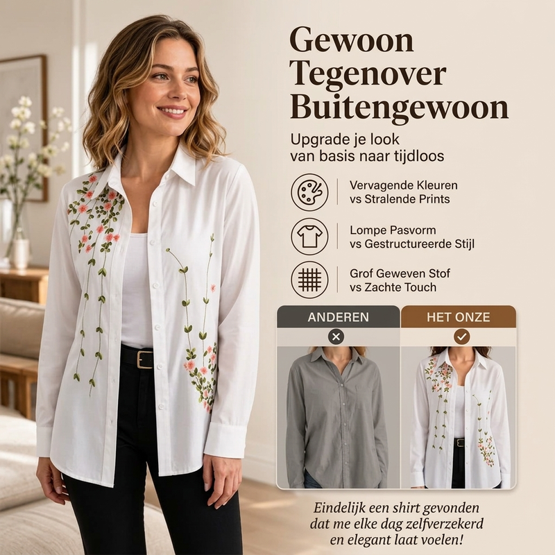 🌸 Nieuwe Collectie ✨ Dames Bloemenprint Blouse met Lange Mouwen – Elegante Casual Top voor een Vrouwelijke Look