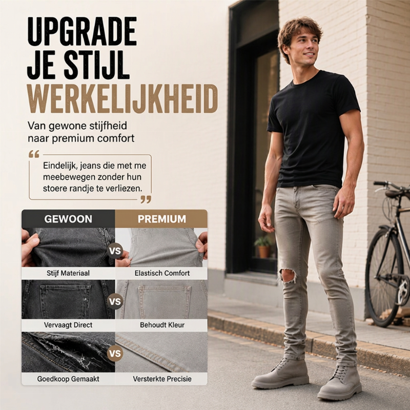 🔥Gratis verzending✈️Heren trendy gescheurde slim-fit jeans