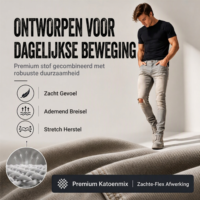 🔥Gratis verzending✈️Heren trendy gescheurde slim-fit jeans