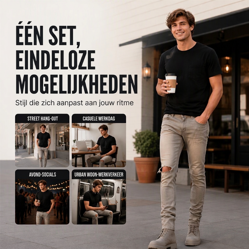 🔥Gratis verzending✈️Heren trendy gescheurde slim-fit jeans