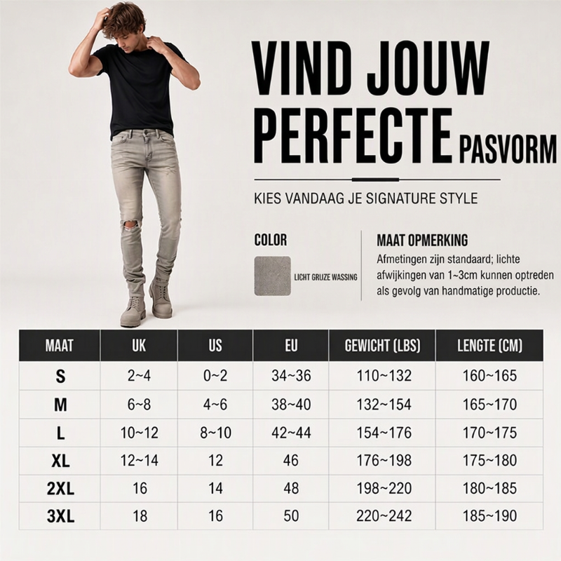 🔥Gratis verzending✈️Heren trendy gescheurde slim-fit jeans