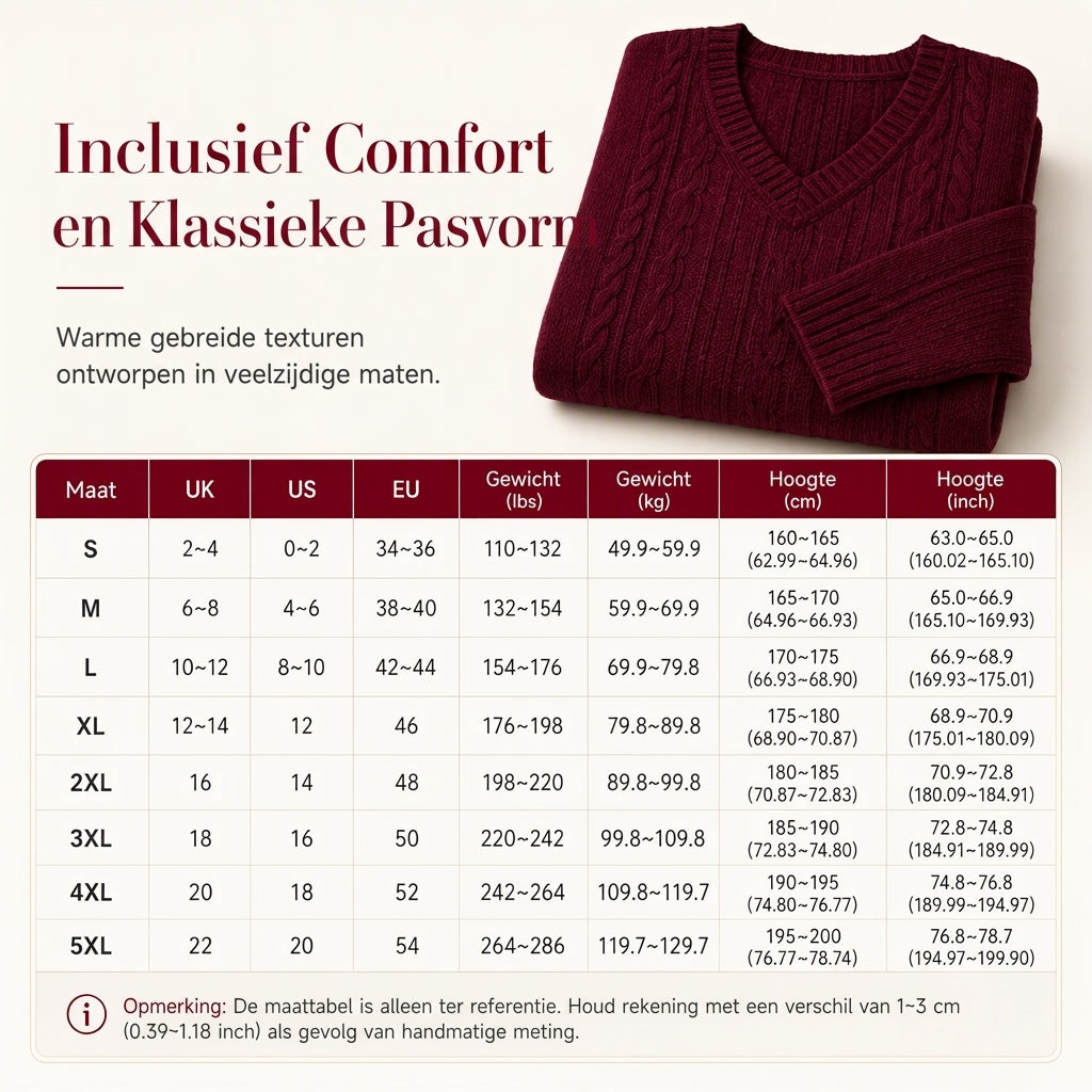 😍Dames V-hals Kabelbrei Trui Lange Mouwen Zacht Warm Gebreide Pullover